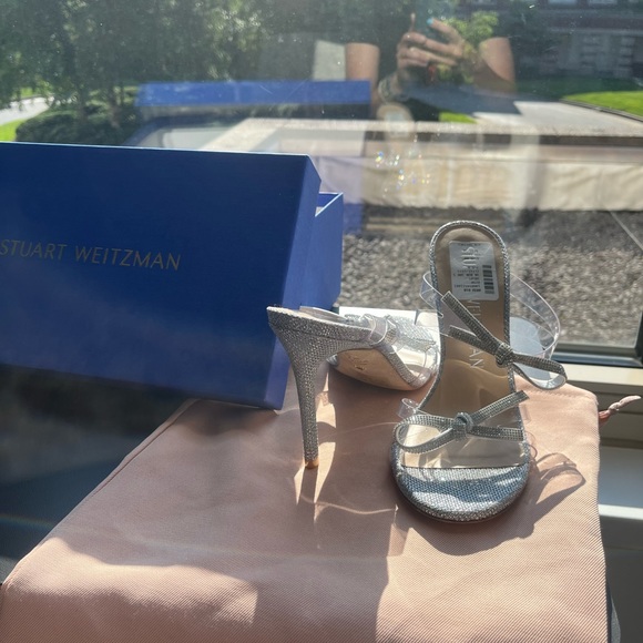 Stuart Weitzman Bow 100 Slide Heel Sandals - 7.5 - Picture 3 of 7